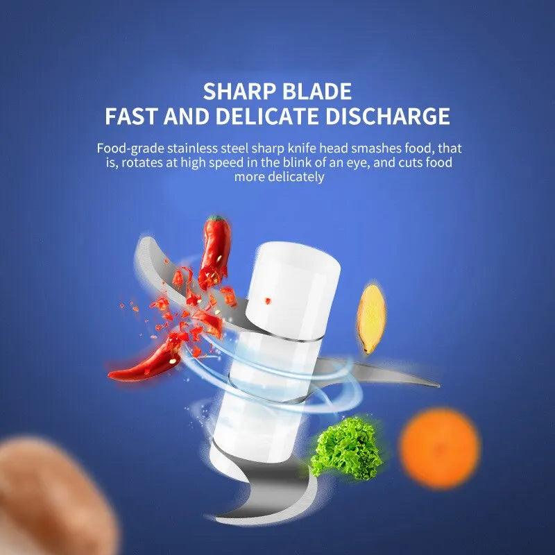 SliceMate Mini: USB Rechargeable Portable Electric Garlic & Veggie Chopper