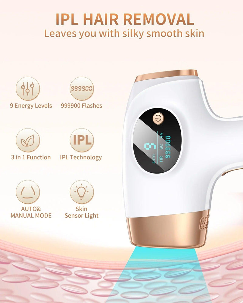 SmoothSkin 3-in-1 IPL Laser Hair Removal – Painless, Permanent Hair Reduction for All Skin Types